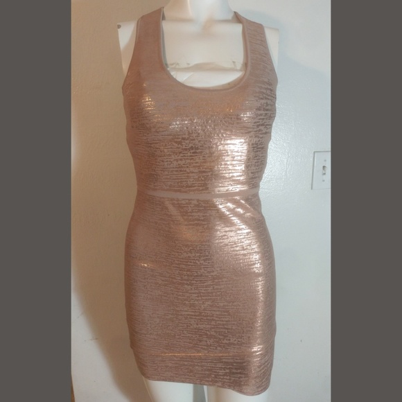BCBGMaxAzria | Dresses | Bcbg Maxazria Pink Gold Tank Dress | Poshmark